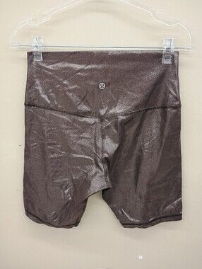 lululemon athletica Metallic Brown High-Rise Bike Shorts